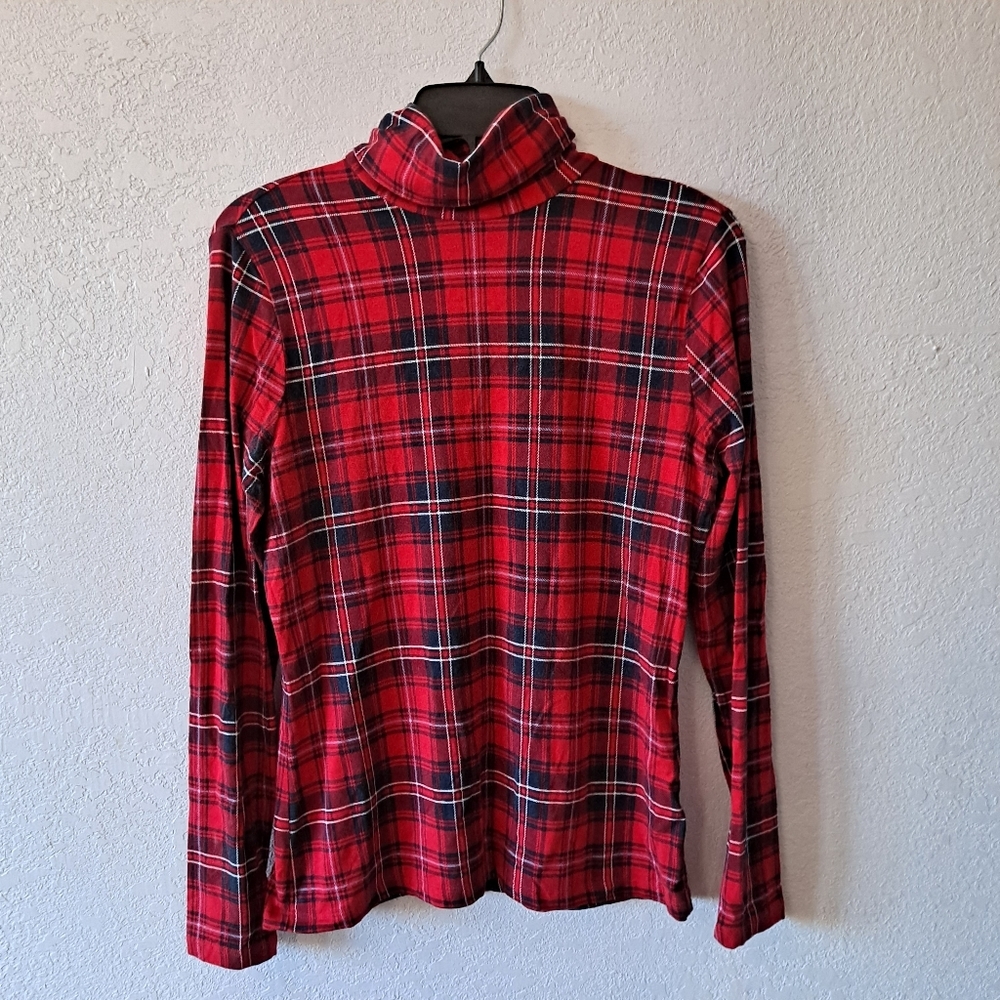 Lands' End Red Plaid long sleeve Shirt
